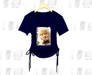 Kaos Crop Top Wanita Murah Labubu: Model Korean Lengan Pendek