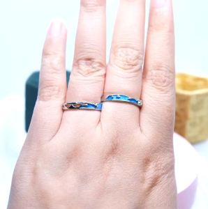 Cincin Couple Silver Adjustable S08 | Pasangan | Nikah | Lamaran | Hadiah | Tunangan 925 Perak | Aksesoris Pria Wanita