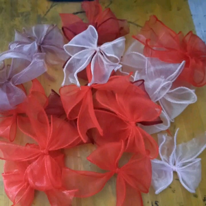 [ MẪU 1 ] Nơ trang trí rư.ợu vang - Nơ trang trí tráp cưới hỏi trang bó hoa giỏ hoa