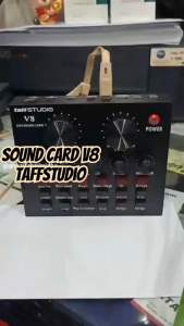 TaffSTUDIO Sound Card Bluetooth USB External Live Mic Headset - V8 Plus - Black
