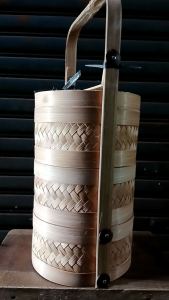 Rantang bambu bulat - rantang bambu susun 3 - hampers rantang - rantang piknik - rantang bambu diameter 20 cm