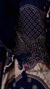 Revany ID - Blouse Akar Navy Series Batik Wanita Atasan Batik Kerja Wanita Modern