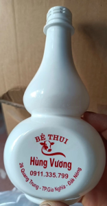 Set 20 Chai hồ lô trắng sứ 500ml in sẵn chữ hỷ tặng kèm nơ