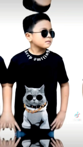 kaos anak model kucing cat berkacamata 3D #kaoskucing #kaosanak
