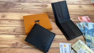 Dompet Lipat Dua Kulit sapi originl garut embos
