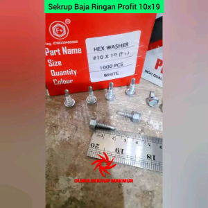 (1 Box) Skrup / Sekrup Baja Ringan PROFIT 10x19 (1.000 pcs)