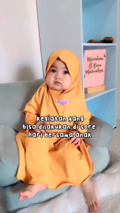 Alqa Set Gamis & Krudung Jersey Premium Bayi 03612 Bulan Anak 123 Tahun
