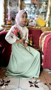 Gamis muslim anak fasmina/pakayan buat lebaran/baju muslim terbaru/fashion wanita terbaru 2025