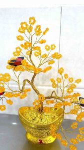 Chậu hoa bonsai hột nhựa bóng cao 45cm