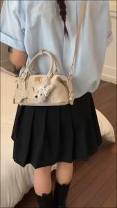 [𝐅𝐔𝐋𝐋𝐁𝐎𝐗 QUÀ TẶNG 🎀] Túi xách nữ CEEKAY CHÍNH HÃNG da pu đính nơ kèm móc thỏ xoăn – túi đeo chéo cute tiểu thư