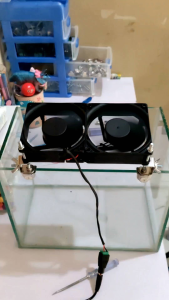 DOUBLE FAN KIPAS AQUASCAPE FLEKSIBEL UNIVERSAL ADAPTOR FREE SUHU AQUARIUM