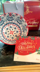 HAMPERS NATAL CAKE SPOON FORK SET BOWL MANGKOK CHRISTMAS GIFT KADO BOWL PREMIUM CERAMIC