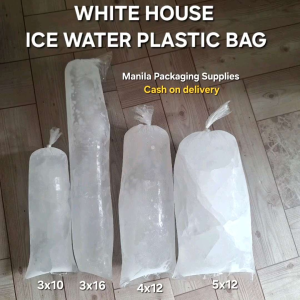 (100 pcs) - White house Ice water plastic bag 3x10 3x16 4x12 5x12 inches