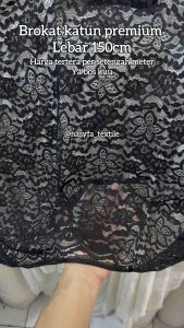 kain brukat / brokat katun korea warna hitam