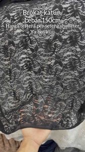 Kain Brukat Katun Premium Warna Hitam – Kain Elegan untuk Gamis & Kebaya