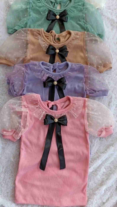 Gusshop - Baju anak perempuan zira top rib tile polkadot