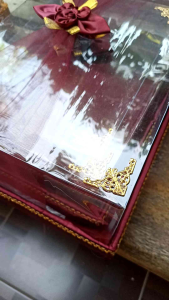 Kotak hantaran 4pcs lengkap tutup & hiasan TILE satin