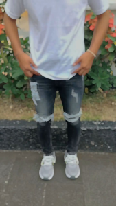 XTyasaa - Celana Jeans Pria Dewasa Streach Ripped Distro - Celana Jeans Pria Biker Sobek Tidak Tembus