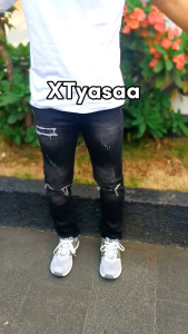 XTyasaa - Celana Jeans Pria Dewasa Ripped Distro Sobek Tidak Tembus - Celana Jeans Pria Biker Dewasa Slimfit