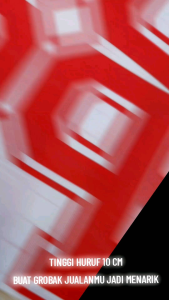 Stiker Cutting Vinyl Custom Perhuruf Tinggi 10 cm untuk Grobak Kaca Entalase Paling Murah