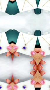 Kalung Titanium Purple Diamond Pendant Xpid