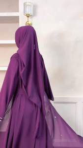 Gamis Abaya Hitam Turkey Payet Terbaru Mahogany Dress Ceruty Babydoll Mix Payet 2025 Layer Depan Wanita Dewasa