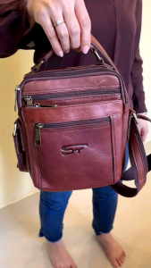 กระป๋าสะพายข้าง หนังวัวแท้ 100%