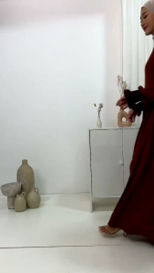 Dress Sahla Gamis Polos Model Tangan Renda Simpel Elegan // Gamis Pesta Fashion  Terbaru 2025