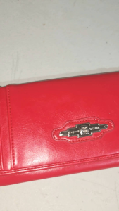 Preloved E.Aigner Germany Long Red Trifold Wallet