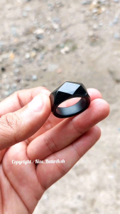 Cincin Batu Giok Black Jade Original Asli Aceh Cutting Segi Lima