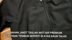 Jaket Bomber Hitam Pria Waterproof Custom Bordir Dan Sablon