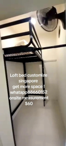 Helper loft bed customize singapore/bobm shelter/store room/unity/helper room/kids room/study room