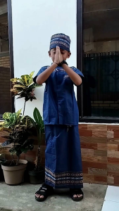 Setelan Sarkoci Motif List Samping New (Sarung+Koko+Peci) Muslim Untuk Anak Laki-laki uUmur 1-14 Tahun