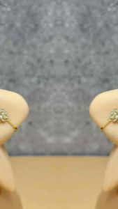 NJ Flower Stone Nose Stud in Gold Base (non-piercing)