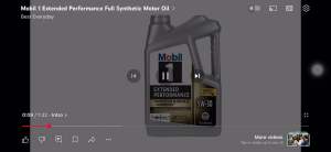 120766/ 124317 Mobil 1™ Extended Performance SAE 5W30 fully synthetic engine oil (4.73 liter)