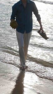 Áo sơ mi nam tay dài linen cao cấp màu xanh cổ vịt | Linen tưng cao cấp – Phom đứng nhẹ mềm mát – DODEP