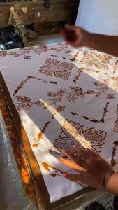 Kain batik ciprat warna merah / kain batik merah bahan katun