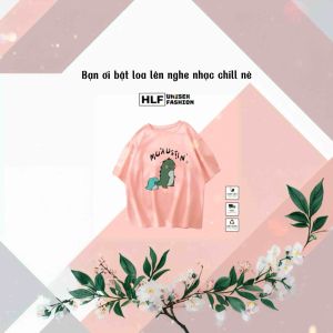 Áo thun tay lỡ form size rộng khủng long Muausiin áo phông phom size rộng HLFashion