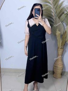 Dress Black-Pink Busui Friendly M-2XL #776