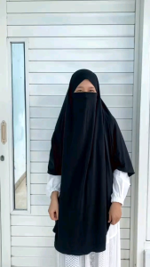 French Khimar Syari XXL Cadar Long Oval • Kerudung Syari Muslim