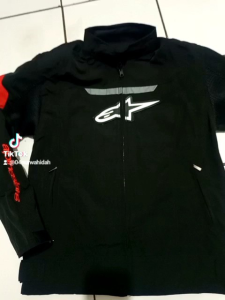 Jaket Alpine taslan hitam full protector jaket harian atau touring