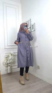 Eurigo - ORIYA Tunik Wanita Shakila Free Belt Busui Kancing Aktif