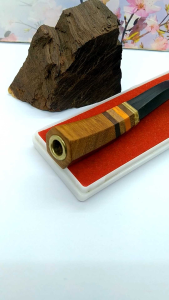 Once pipa padutan kayu kelor hitam kombinasi kelor emas model segi enam C185