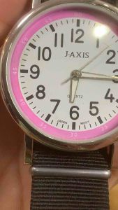 Đồng hồ nam JAXIS QUARTZ JAPAN size 40mm mặt trắng viền hồng máy MIYOTA super 2035 vàngdây dù đen linh kiện cho phong cách thể thao và trẻ trung