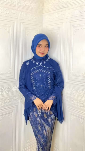 (COD) NEW ARRIVAL SETELAN KEBAYA ALUNA matt TULLE MIX CERUTY SELENDANG FULL PURING//SET KEBAYA KONDANGAN AKSEN PAYET FULL//KEBAYA SERAGAMAN WANITA TALI PINGGANG KEKINIAN