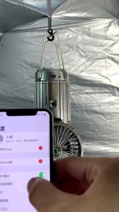 Solar LED Outdoor Light and Fan Waterproof for Camping with Bluetooth Speaker and Compass Solar & USB Charging | Lampu Kipas Camping | 太阳能风扇露营手提拉伸马灯超大风力户外营地灯宝风扇太阳能充电帐篷灯手电筒多功能还能给手机充电