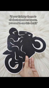Custom Glittered Bicycle & Motorcycle Silhouette Cutout Backdrop for Events and Parties