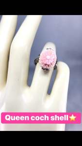 Natural Queen shell rings ( Stone for healing and fertility )