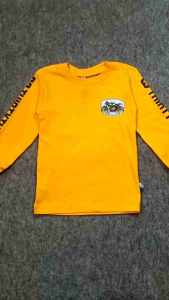 Baju Kaos Distro Anak Laki-laki Lengan Panjang Motif Motorcross Depan Belakang Usia 1-12 Tahun