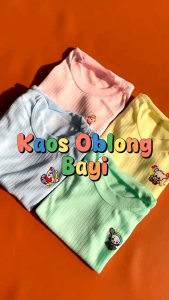 kaos oblong bayi dan anak laki - laki perempuan warna DTF baju harian bayi dan anak merk MEGA BABY